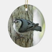 Nuthatch Keramisch Ornament (Links)