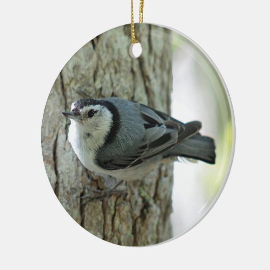 Nuthatch Keramisch Ornament (Links)