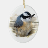 Nuthatch kerstversier keramisch ornament (Rechts)