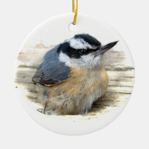 Nuthatch kerstversier keramisch ornament