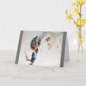 Nuthatch klimt door een boom, Watanabe Seitei Kaart (Gele Bloem)