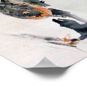 Nuthatch klimt door een boom, Watanabe Seitei Poster (Hoek)