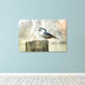 Nuthatch met Zonnebloempitten Natuur Print (Insitu (Houten vloer))