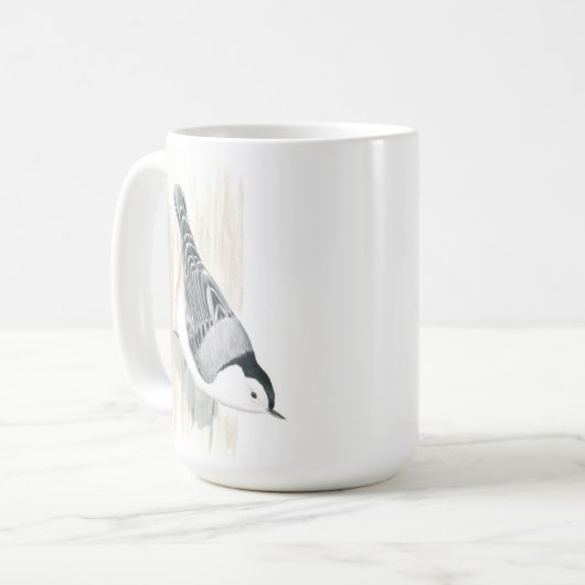 Nuthatch-Mok met witte borstkas Koffiemok (Voorkant links)