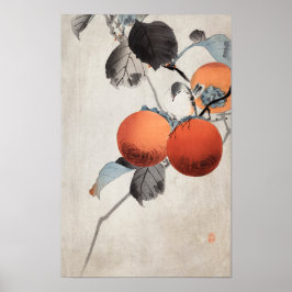 Nuthatch op Persimmons door Ohara Koson Poster