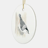Nuthatch Ornament, met witte borstkas Keramisch Ornament (Links)