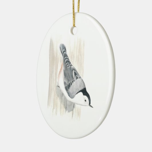 Nuthatch Ornament, met witte borstkas Keramisch Ornament (Links)