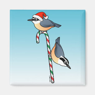 Nuthatch Santa Magneet