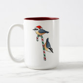 Nuthatch Santa Tweekleurige Koffiemok (Links)