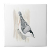 Nuthatch Tile met witte borstkas Tegeltje (Voorkant)