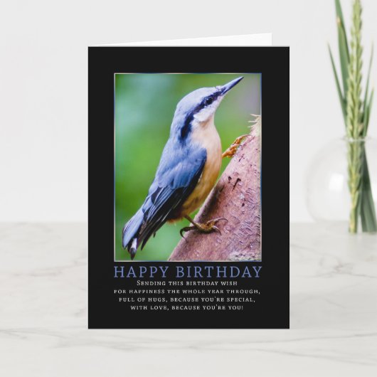 Nuthatch Verjaardag Wenskaart Kaart (Voorkant)