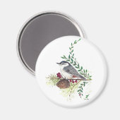 Nuthatch Vogelkunst Magneet (Voorkant / Achterkant)