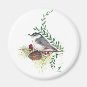 Nuthatch Vogelkunst Magneet (Voorkant)