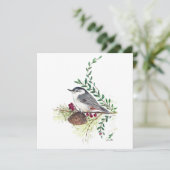 Nuthatch Vogelschilderij Kaart (Staand voorkant)