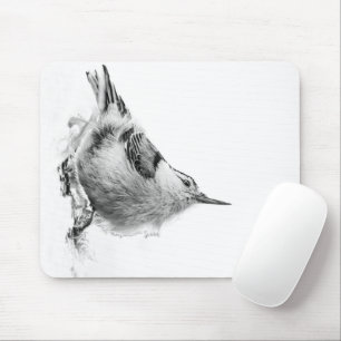 Nuthatch, White Bird fotografie Muismat