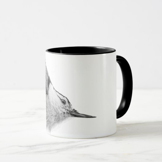 Nuthatch, witte vogel mok (Voorkant rechts)
