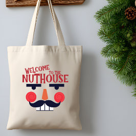 Nuthouse Funny Christmas Holiday Grocery Tote Bag