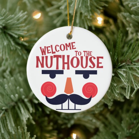 Nuthouse Funny Kerstvakantie Keramisch Ornament (Boom)