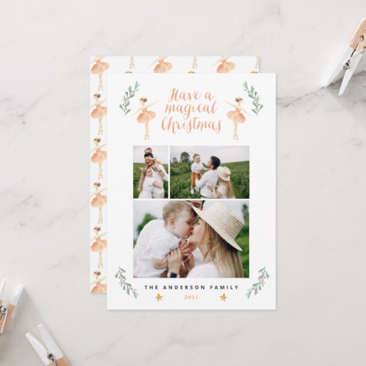 Nutkraker ballerina botanical 3 foto kerstmis (Voorkant / Achterkant in situ)