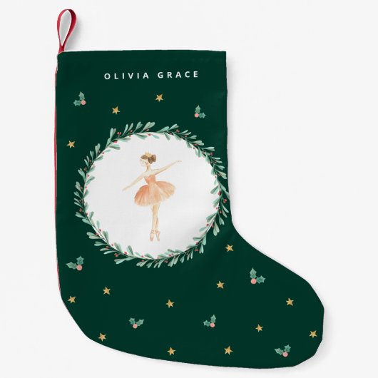 Nutkraker ballerina botanisch schattig kerstmeisje kleine kerstsok (Voorkant)