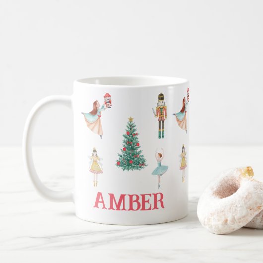 Nutkraker & Ballerina Cute Kerstmis Koffiemok (Met donut)