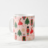 Nutkraker & Ballerina Cute Pink Kerstmis Koffiemok (Voorkant links)