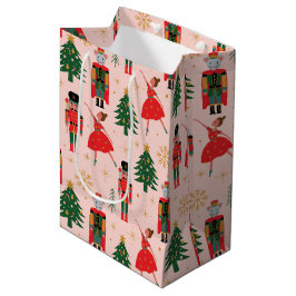 Nutkraker & Ballerina Cute Pink Kerstmis Medium Cadeauzakje
