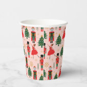 Nutkraker & Ballerina Cute Pink Kerstmis Papieren Bekers (Rechts)