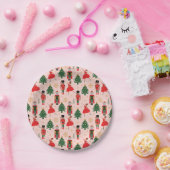 Nutkraker & Ballerina Cute Pink Kerstmis Papieren Bordje (Feest)