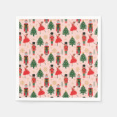 Nutkraker & Ballerina Cute Pink Kerstmis Servet (Voorkant)