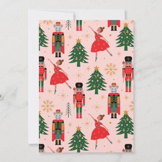 Nutkraker Ballerina jaarlijkse kerstfeest Kaart (Achterkant)