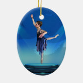 Nutkraker Ballerina kerstversiering Keramisch Ornament (Achterkant)