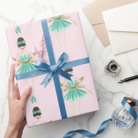Nutkraker Ballerina, Mint & Blush Cadeaupapier (Geschenken)