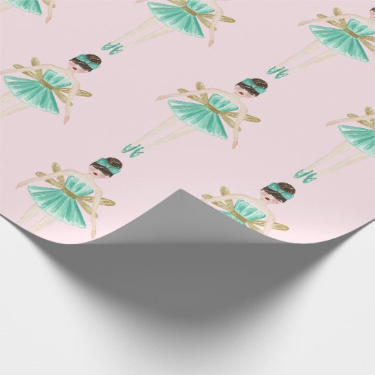 Nutkraker Ballerina, Mint & Blush Cadeaupapier (Hoek)