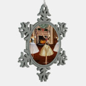 Nutkraker Ballerina Pewter Snowflake Ornament (Links)