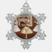 Nutkraker Ballerina Pewter Snowflake Ornament (Voorkant)