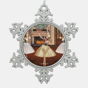 Nutkraker Ballerina Pewter Snowflake Ornament