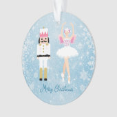 Nutkraker Ballerina Snowflakes Acrylversier Ornament (voorkant)