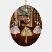 Nutkraker Ballerinas Dubbelzijdig rond Ornament (Rechts)