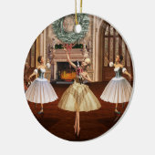 Nutkraker Ballerinas Dubbelzijdig rond Ornament (Links)