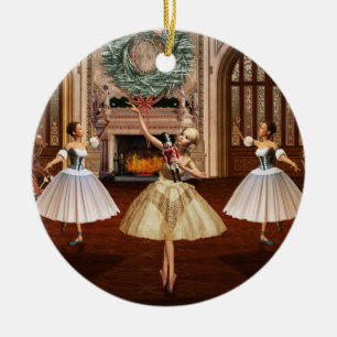 Nutkraker Ballerinas-kerstversiering Keramisch Ornament