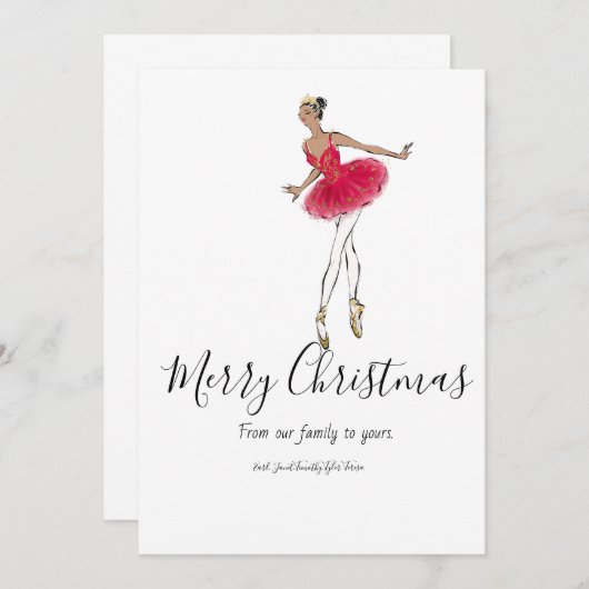 Nutkraker Ballet Dancer Holiday Kaart (Voorkant / Achterkant)