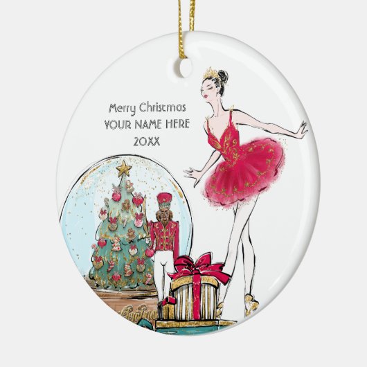 Nutkraker Ballet Dancer Keramisch Ornament (Links)