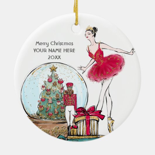 Nutkraker Ballet Dancer Keramisch Ornament (Achterkant)