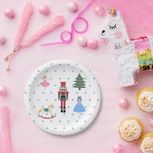 Nutkraker Ballet Illustratie Snowflake Napkins Papieren Bordje (Feest)