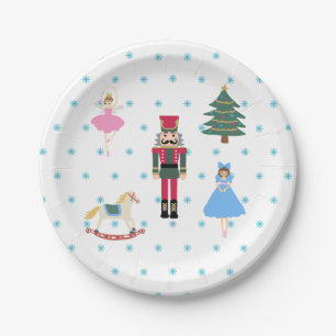Nutkraker Ballet Illustratie Snowflake Napkins Papieren Bordje