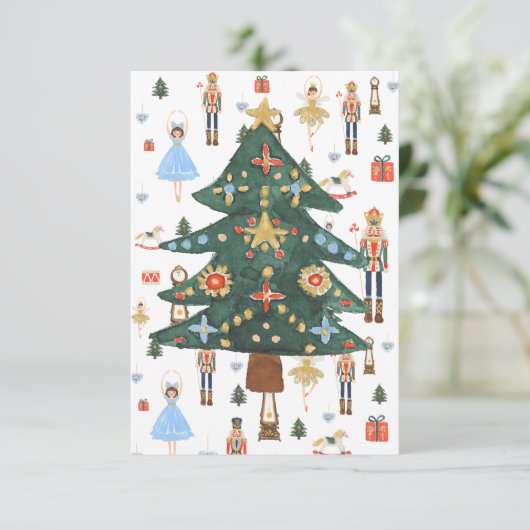 Nutkraker Ballet kerstcollage Kaart (Staand voorkant)