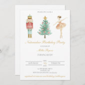 Nutkraker Birthday Ballerina Uitnodigingskerst Save The Date (Voorkant / Achterkant)