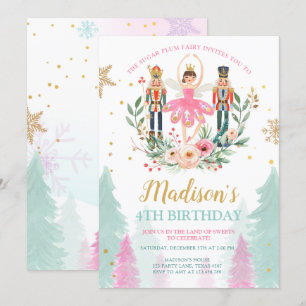 Nutkraker Birthday Girl Ballet Girl Suger Plum Kaart