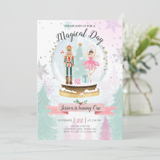 Nutkraker Birthday Girl Land of Sweets Fairy Pink Kaart (Staand voorkant)